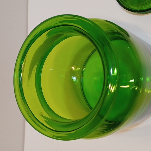 X-LARGE MCM Centerpoint Japan Apple Green Handblown Glass Apothecary Jar w/Lid - Picture 7 of 7